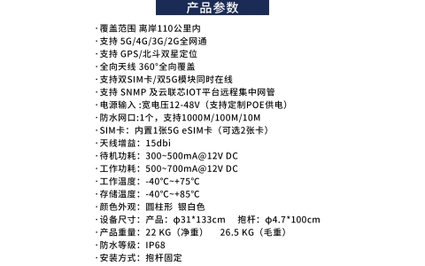 海上CPE，YLX-H21P 100公里稳连岸基网络