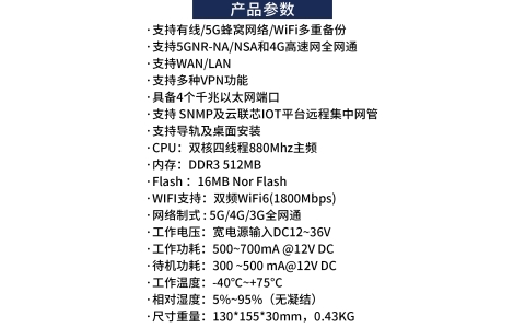 YLX-M21AX  5G双频WiFi6工业路由器